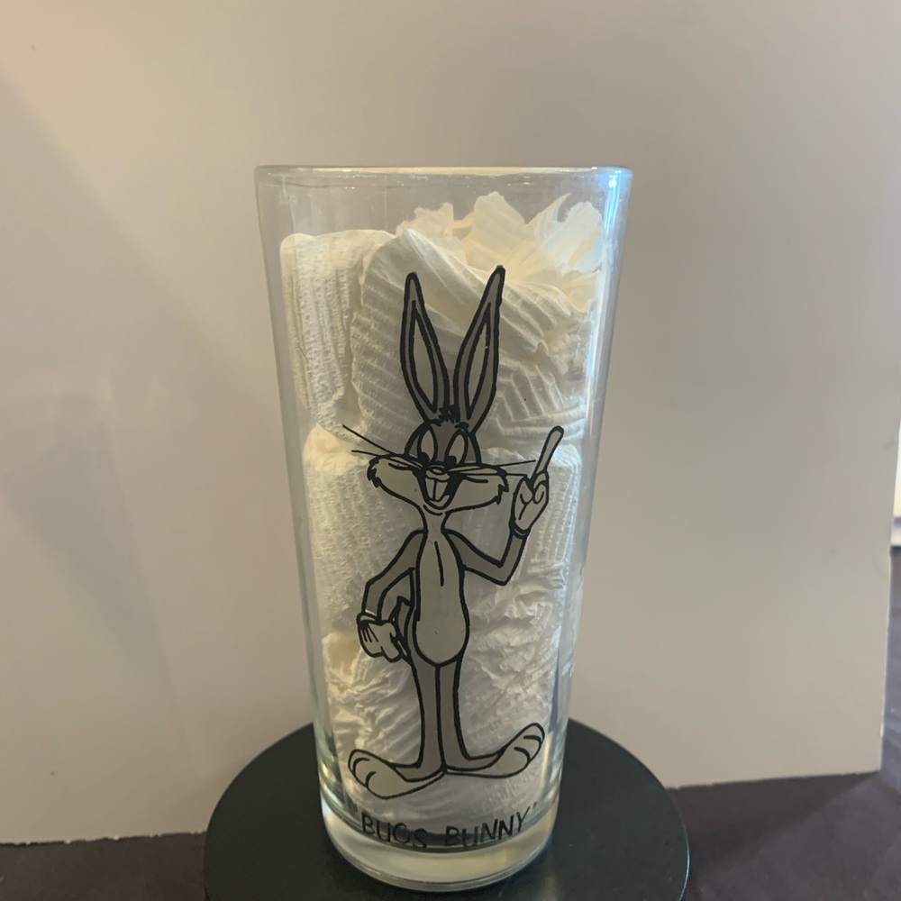 Bugs bunny tumbler VINTAGE 1973 clear glass Pepsi promotional item Vintage